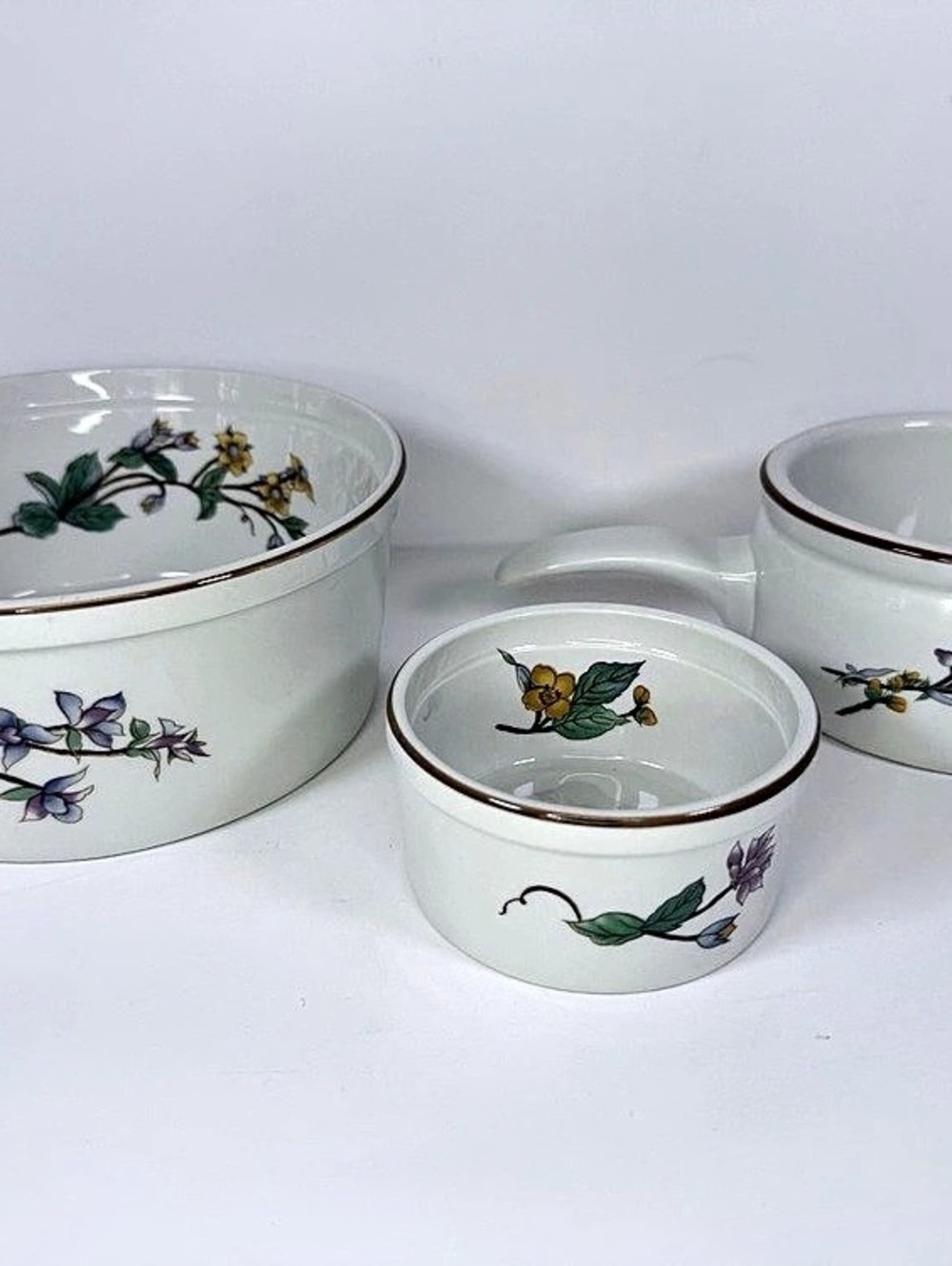 Vintage Villeroy & Boch Botanica 3-Piece Bakeware Set Ramekin Casserole EUC